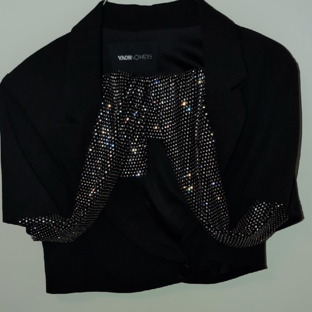 Black Blazer with Sparkling Accents